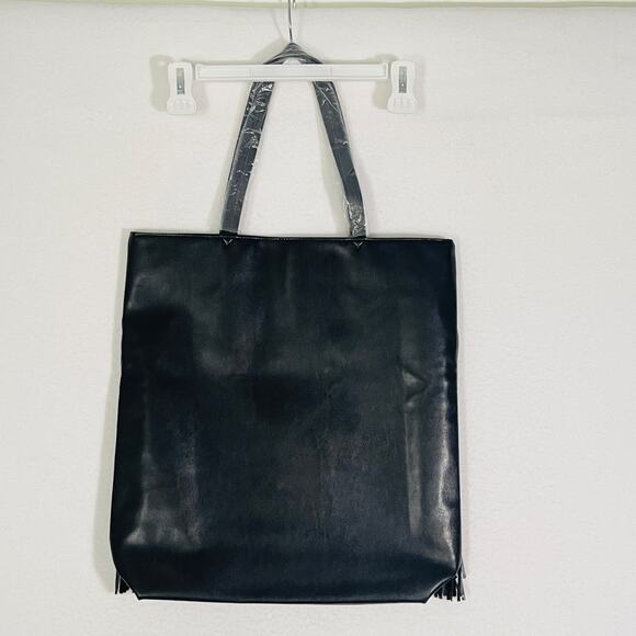 Victoria's Secret Black Tote Shoulder Bag Fringes BIKER BOHO FESTIVAL WESTERN - Picture 3 of 7